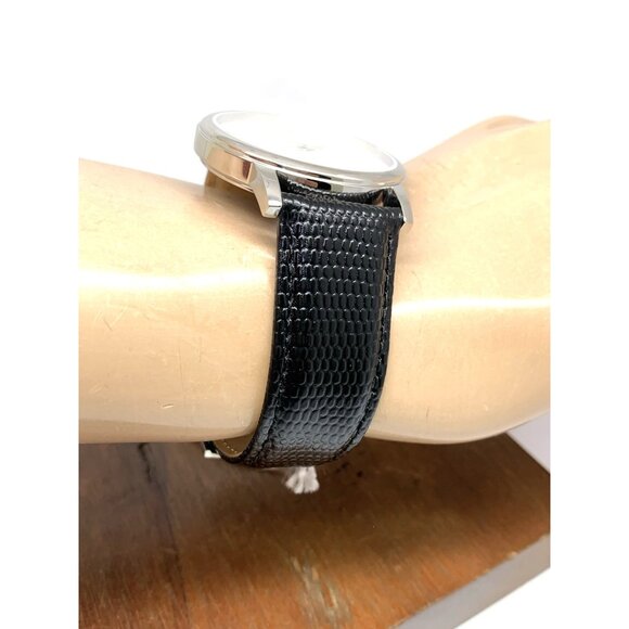 Movado Men's Watch 2100001 Swiss Quartz Silver Dial Black Leather Band 39mm - Picture 12 of 14